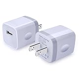 USB Wall Charger, Ououdee 2-Pack USB 1AMP Universal Home Travel Plug Wall Adapter Compatible iPhone 8/7 Plus/6 Plus/6s Plus/iPad, Tablet, Samsung Galaxy S10 S9 S8, S7, S6 Edge, Note 8, LG, HTC, Sony