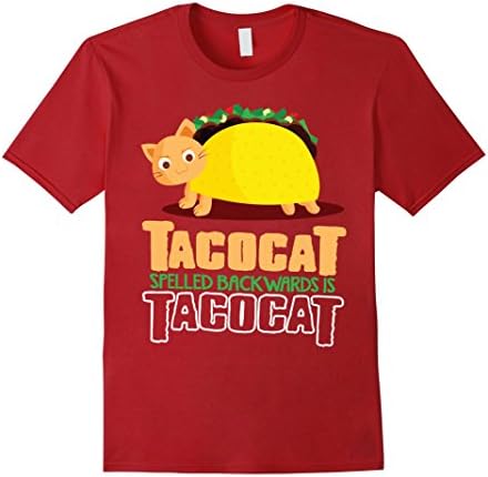 Mens Shirt Tacocat Spelled Backwards Shirt Taco Cat Shirts 3XL Cranberry