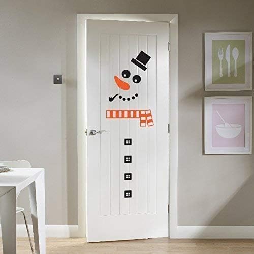 Wall Genie Christmas Snowman Sticker Xmas Decal Decoration For Fridge Kitchen Unit Or Door