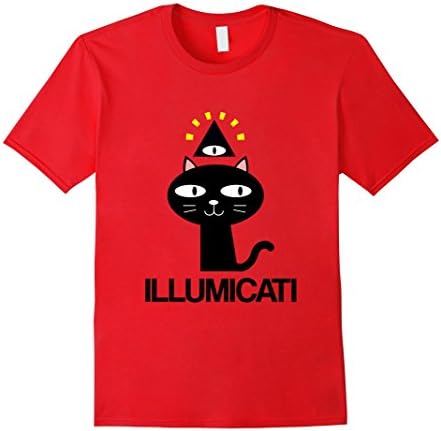 Men's Illumicati Mystical All Seeing Cat Eye Humor T-Shirt 2XL Red