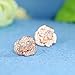 EVERU Fashion Jewelry Rose Gold Flower Stud Earrings