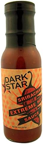 Extreme Heat Zesty Gourmet Dark Star Sriracha Organic Hot Sauce Blended Garlic Peppers and More!