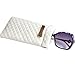 Lucky Leaf Sunglasses Goggles Pouch Case Women Eyeglass Holder with Cleaning Cloth (Black Square+White Square)