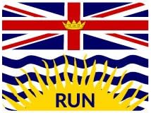 Run British Columbia Magnet with Flag Background