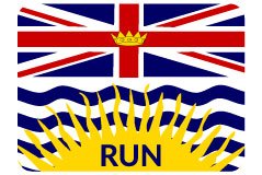 Run British Columbia Magnet with Flag Background