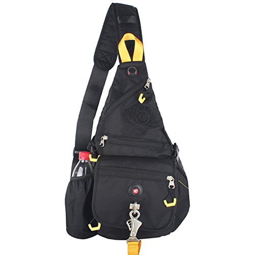 Innturt Canvas Sling Chest Bag Shoulder Bag Backpack (B-Black)