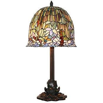 Amazon.com: 20.75"H Tiffany Style Stained Glass Lotus Flower Table Lamp ...