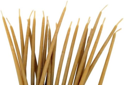 Box of 25 - All Natural Color 100% Pure Beeswax 11" Taper Candle