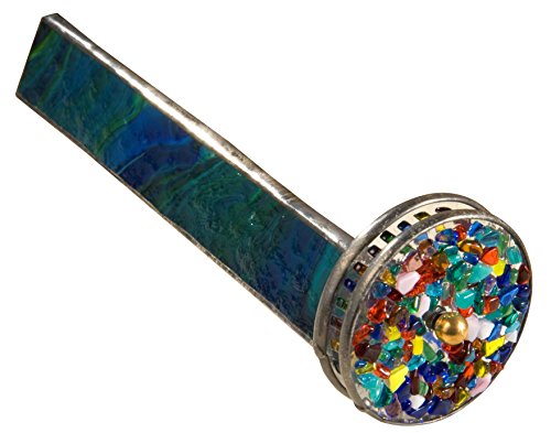 J Devlin Kal 106 Stianed Glass Kaleidoscope Forest Green Barrel and Two Colorful Wheel