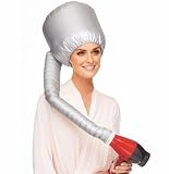 Homegifts Safety Portable Salon Barber Hair Dryer Soft Hood Bonnet Attachment for Any Hair Dryer Haircare Hairdressing-Silver