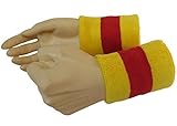 Couver Terry Cloth 2 colored Stripes Sport Sweat Wristbands (1 Pair)