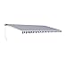 ALEKO AW12X10BWSTR03 Retractable Patio Awning 12 x 10 Feet Blue and White Striped