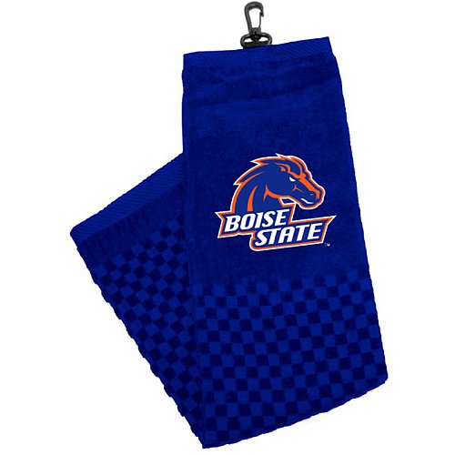 Team Golf NCAA Boise State Broncos Embroidered Golf Towel, Checkered Scrubber Design, Embroidered Logo