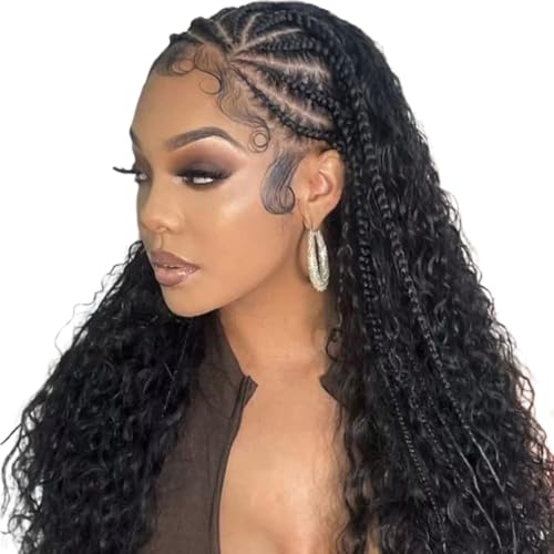 Human Braiding Hair 100g 16 Inches Water Wave Human Hair for Boho Braids Brazilian Virgin Curly Human Hair for Extensions Knotless Braids No Weft Boho Knotless Braids Bulk Natural Color