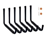 HauSun Heavy Duty 9" Arm Large Indoor Outdoor Storage Hooks Hangers with EVA Protector, Wall Mount Garage Hangers & Organizer for Ladders,Tools,Bikes,Jeep Door Hanger| 6 Pack