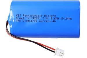KBT KEEP BETTER TECH KBT 7.4V 2600mAh Li-ion Rechargeable Battery Pack, JST-XH2.54/2P Plug Lithium-ion Batteries for Electronics Products, Toys, Lighting, Bluetooth Equipment Fit for RC Helicopter Car Truck & RC Boats