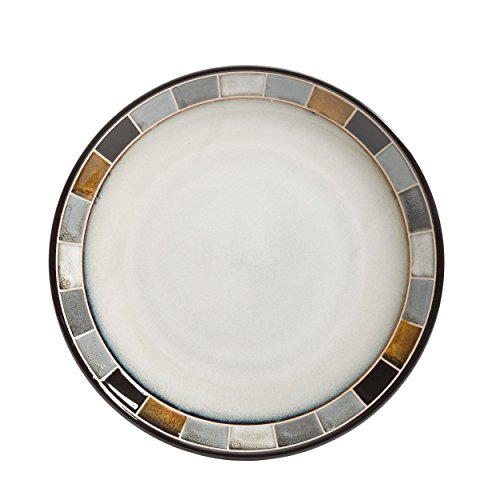 Gibson Elite Casa Gris Reactive Glaze 16 Piece Dinnerware Set, Cream and Grey