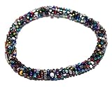 goldenlines Crochet Glass Seed Bead Bracelet Roll on Bracelet Nepal Bracelet SB767