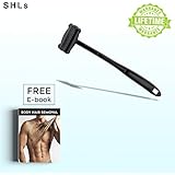 SHLs Back Hair removal | 2 blade back hair shaver and back hair remover | Gentle for Full Body Skin with Adjustable Long S-shaped Handle | Pain Free Zaror Perfect for Dry and Wet Use