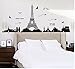 Ussore Eiffel Tower Removable Decor Environmentally Mural Wall Stickers Decal Wallpaper For Kids Home living room bedroom bathroom kitchen Office