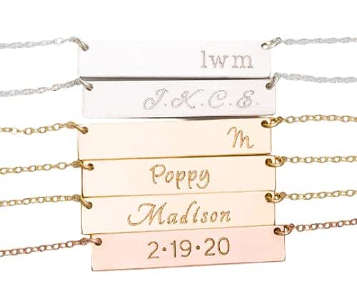 Amazon.com: Delicate Gold Bar Necklace 