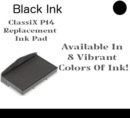 Stamps By SPC // Classix P14 Replacement Pads - SET OF 2 // Black Ink // Perfect For All ClassiX P14 Self-Inking Stamps! - Extend Stamp Life Or Change Ink Color!