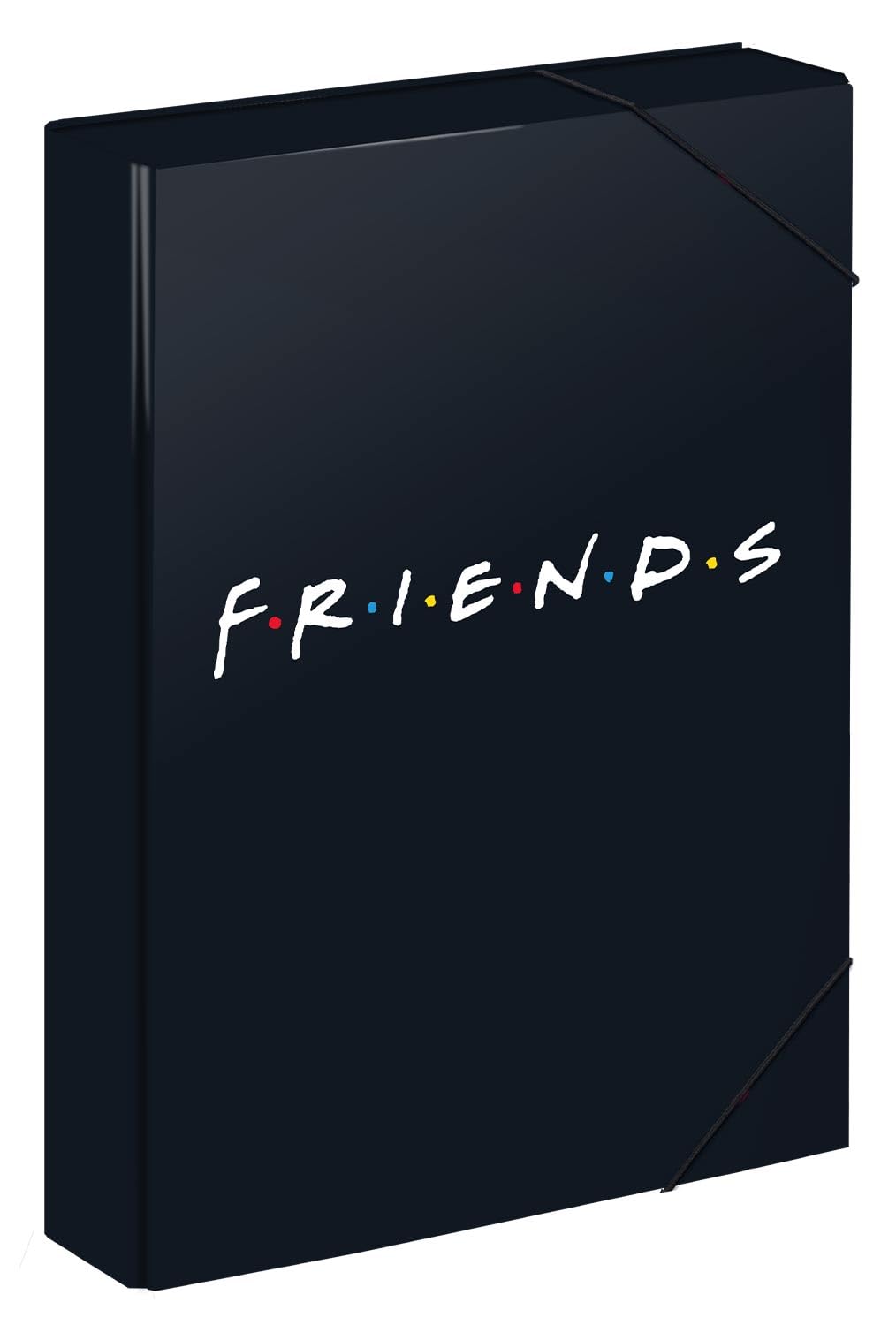 Baagl File Box for School Bag – A4 Binder Folder for Children with Elastic Strap and Inner Flaps – Collector's Folder, Collector's Box with Elastic Strap for Boys, Girls (Friends)