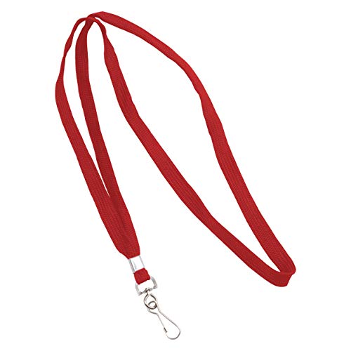 Advantus 75425 Deluxe Lanyards, J-Hook Style, 36-Inch Long, Red, 24/Box