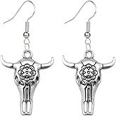 ONLYJUMP Cowlady Western Earrings for Women Vintage Western Cowlady Earrings Cowlady Hat Earrings Lucky Horse shoe Dangle Drop Earrings Rodeo Earrings Jewelry Gifts