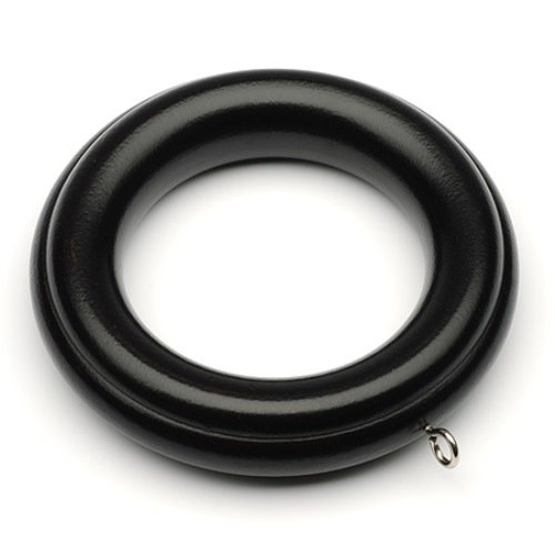 Merriway BH03287 Pole Ring Wood Screw Eye Black Id 40mm -24 Pcs