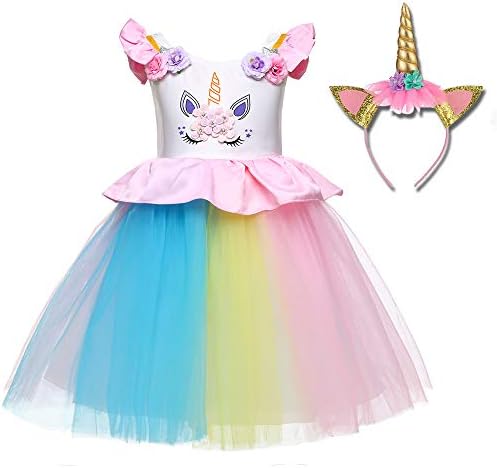 Freeprance Unicorn Costume Unicorn Party Dresses Princess Costumes for Girls