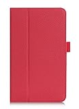 FYY Case for Galaxy Tab E 8.0 - Premium PU Leather Case Stand Cover with Card Slots, Note Holder, Elastic Strap for Samsung Galaxy Tab E 8.0 4G LTE SM-T377 Tablet Red