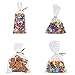 Cellophane Bags，200pcsTreat Bags with 200 Twist Ties 5 Mix Colors Good for Bakery, Cookies, Candies,Dessert，Popcorn (4'' x 6'')