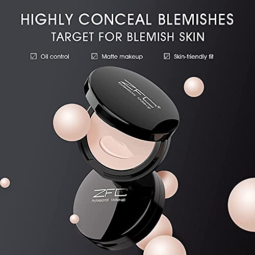 ZFC Foundation Makeup Concealer Foundation Cream Long Lasting Waterproof Matte Foundation Full Coverage Nude Makeup BB CC Foundation, Even Skin Tone Makeup Base Prime (Light-skinned)