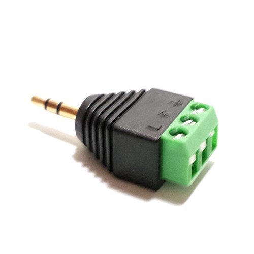CESS 3.5mm Stereo Balanced Male Plug/Female Jack to AV Screw Video Balun Terminal (LW) (4 Pack)