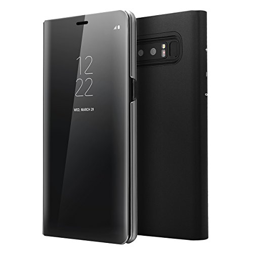 Galaxy Note 8 S-View Flip Case, AICase S View with Original Samsung Chip Touch Screen Auto Sleep/Wake up Clear Mirrow View Kickstand Standing Case for Samsung Galaxy Note 8(Black)