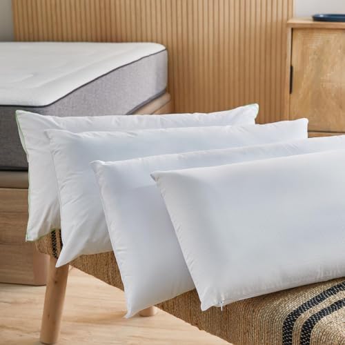 Pikolin home - pacote 2 unidades almofada fibra viscoelástica - hipoalergênica, capa dupla, alta firmeza, para travessas laterais, 60x35 cm