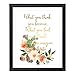 Eleville 8X10 What You Think You Become Real Gold Foil and Floral Watercolor Art Print (Unframed) Buddha Quote Wall Art Home Decor Motivational Inspirational Poster WG117