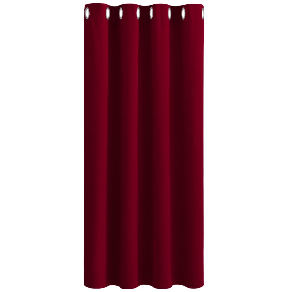 PONY DANCE Single Panel Blackout Curtain - Eyelet Thermal Insulated Soft Curtain for Bedroom, Nursery Room Christmas Decor, Gift for Kids, W 52 in x L 54 in, Red