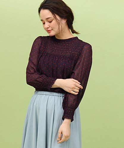 Amazon アナトリエ シャツ ブラウス フラワードットブラウス 5252 レディース ネイビー 193 38 M シャツ ブラウス 通販