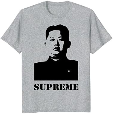 Mens Kim Jong-Un Supreme Leader of North Korea T-Shirt Medium Heather Grey