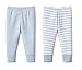 Lamaze Organic Baby Baby Boys' Pure Organic Pull on Jogger Pants, Blue Solid/Striped, 6 Months