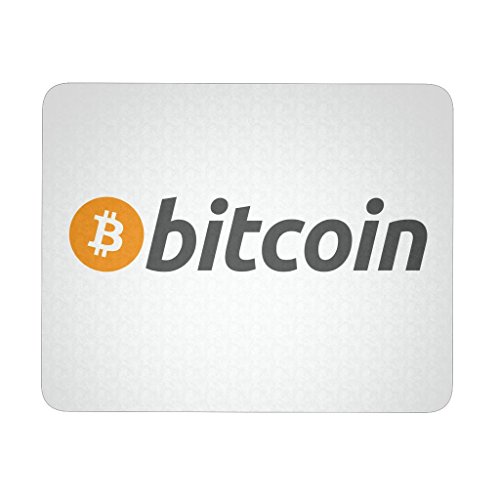 Bitcoin BTC Cryptocurrency Text Logo Gaming Mousepad (White)