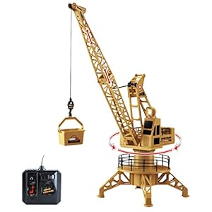 Liberty Imports RC Wired Tower Crane Construction Vehicle Playset with Up Down Lift Control and 360 Degree Rotation