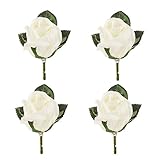 Set of 4 Rose Boutonniere With Pin For Men Wedding Prom Party Corsage Silk Flower For Groom,Best Man,father