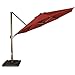 Abba Patio 11-Feet Offset Cantilever Umbrella Outdoor Patio Hanging Umbrella with Cross Base and Umbrella Cover, Red