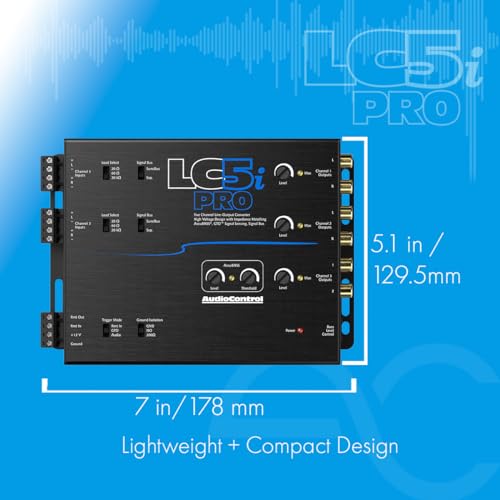 AudioControl LC5iPRO 5-Channel Line Out Converter with AccuBASS, Superior Sound Quality Audio with Seamless Integration, ACR-1 Dash Remote Included
