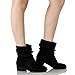 Soda Energy Women's Slouchy Pull On Low Block Heel Ankle Booties,Black,6.5