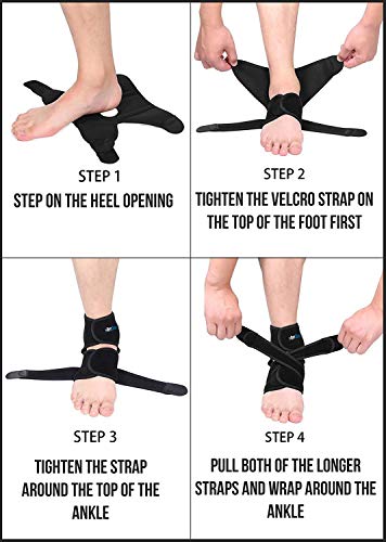 RiptGear Ankle Brace for Women and Men - Adjustable Ankle Support and Compression for Sprained Ankle - Ankle Stabilizer for Running, Basketball, Volleyball, Sports (Large) - Thumbnail 4