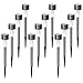 EcoCity Solar Lights Outdoor Garden Lights Landscape Pathway Lights Stainless Steel 12-Pack (Gunmetal)